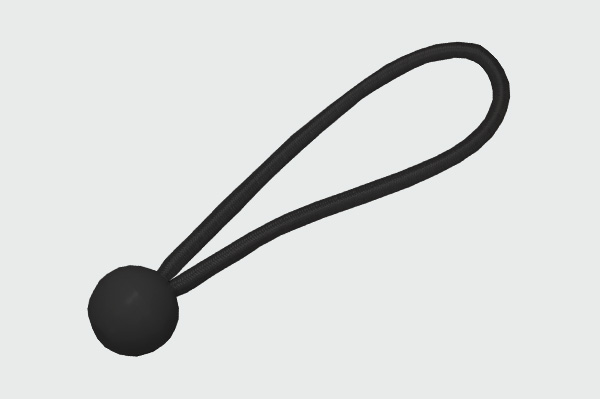 Elástico Preto com Bola - 25cm