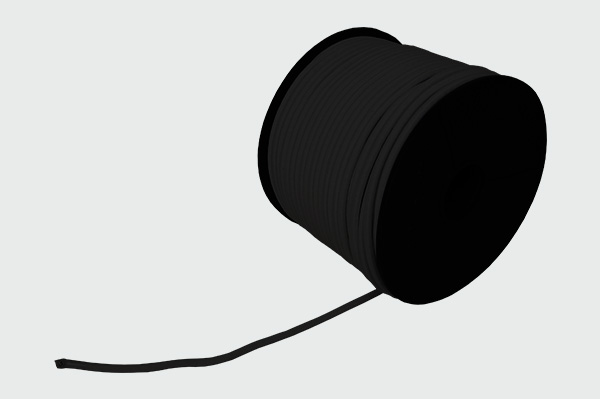 Cordão Elástico Preto Ø6mm